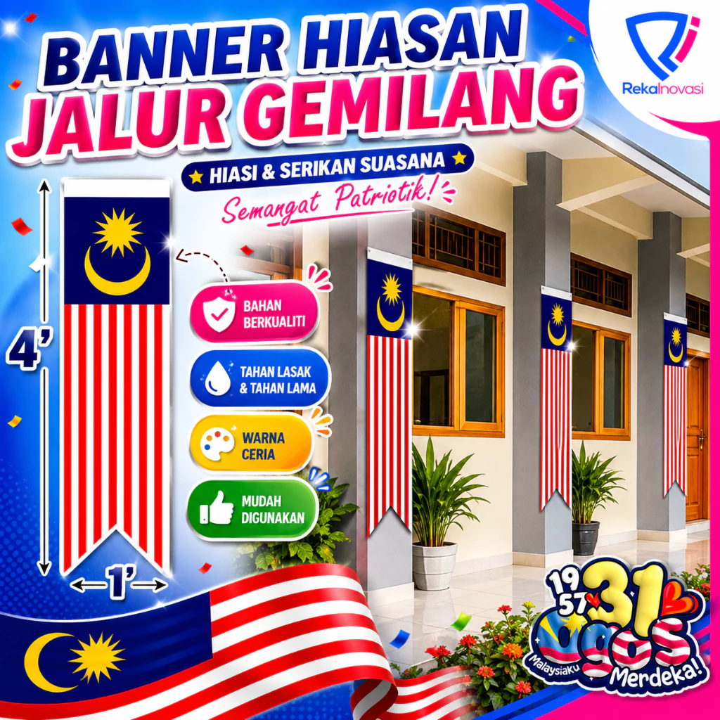 Banner Bendera Malaysia Flag Jalur Gemilang
